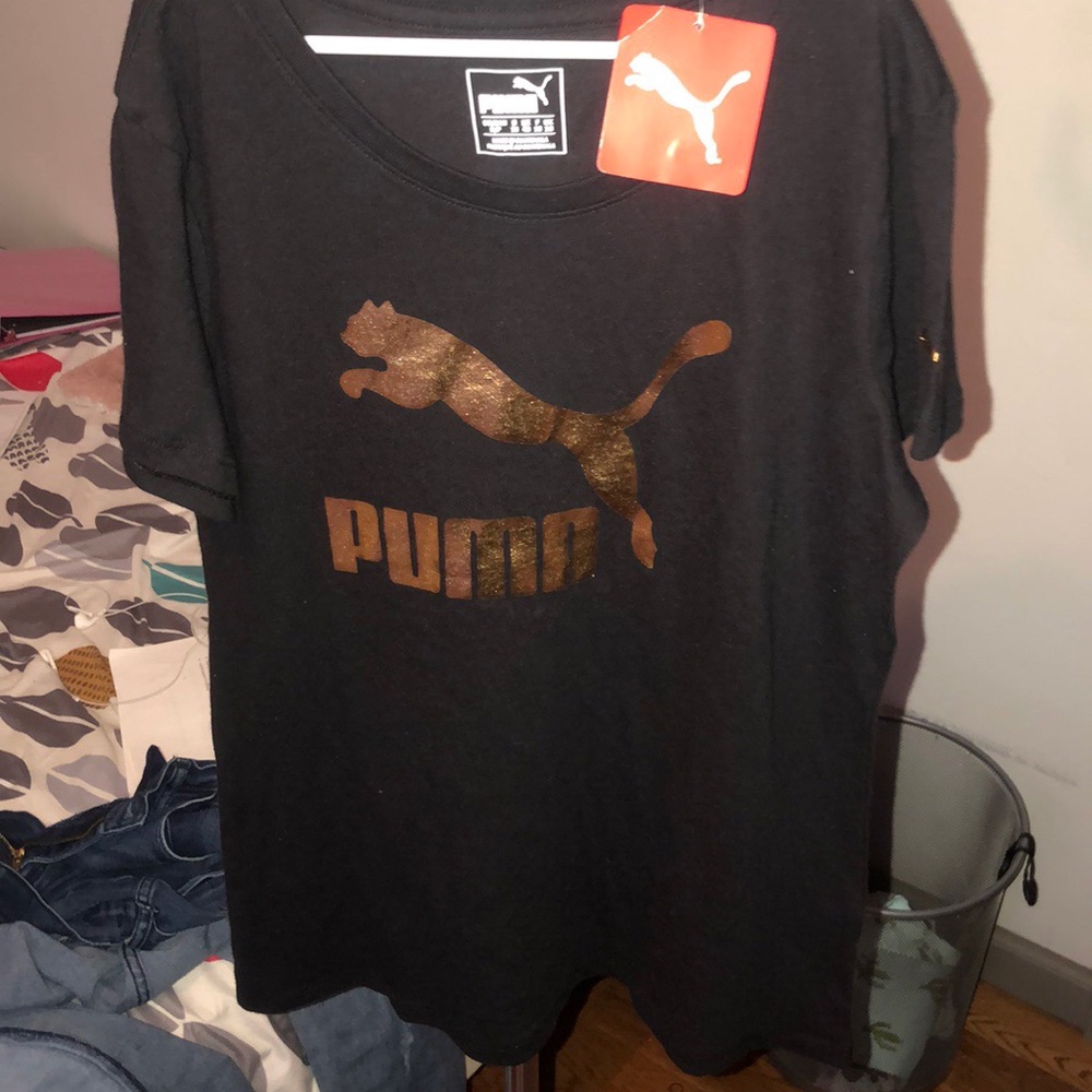 PUMA Black and Gold Tee
